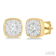 Cushion Shape Lovebright Essential Diamond Stud Earrings