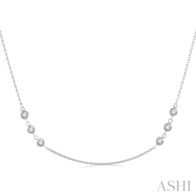 3 Stone Diamond Station Necklace