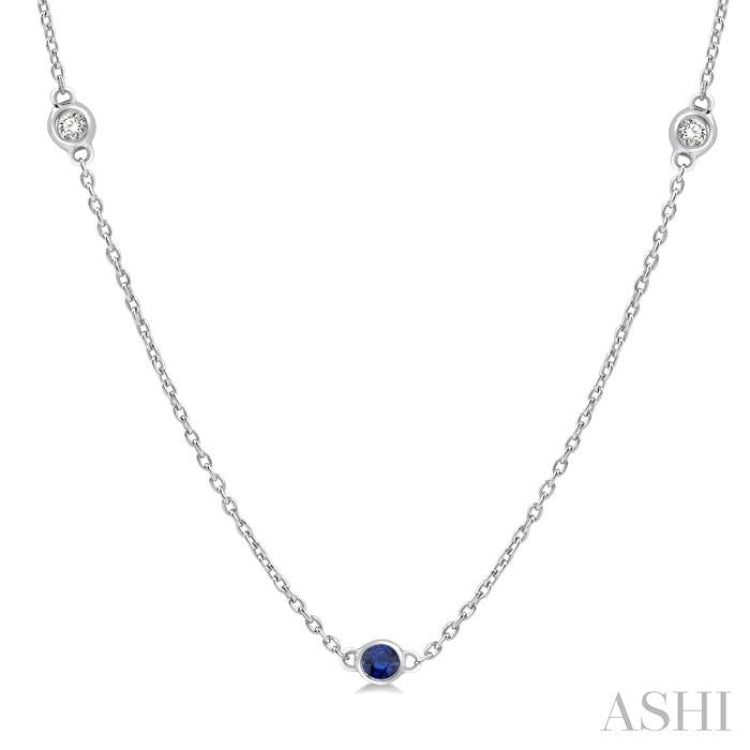 Gemstone & Diamond Station Necklace