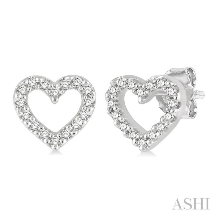 Heart Shape Petite Diamond Fashion Earrings