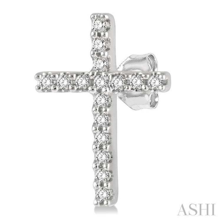 Cross Petite Diamond Fashion Earrings