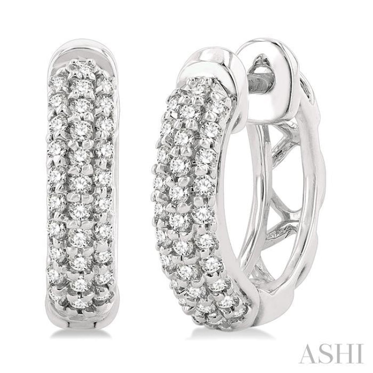 Pave-Set Petite Diamond Huggie Earrings