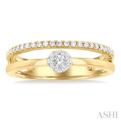 Round Shape Double Row Lovebright Diamond Fashion Ring