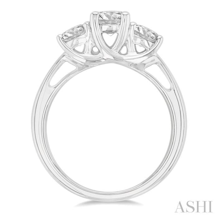 Round Shape Past Present & Future Diamond Engagement Ring