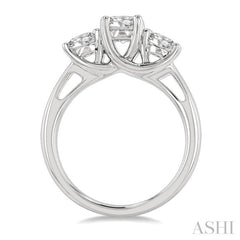 Round Shape Past Present & Future Diamond Engagement Ring