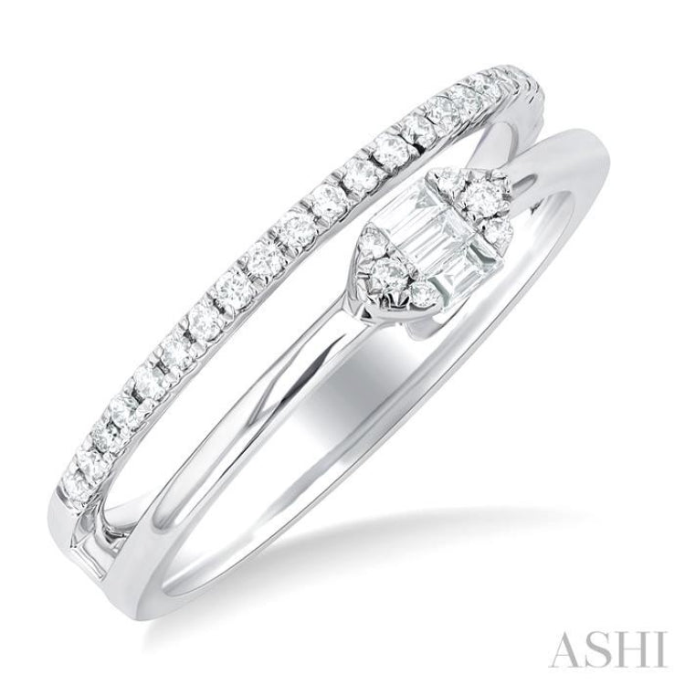 Marquise Shape Double Row Fusion Diamond Ring