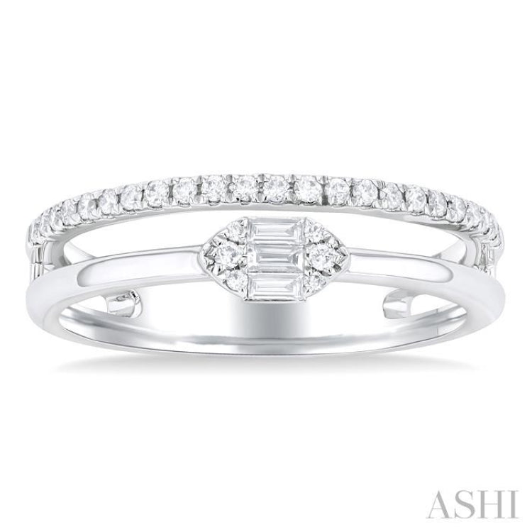 Marquise Shape Double Row Fusion Diamond Ring