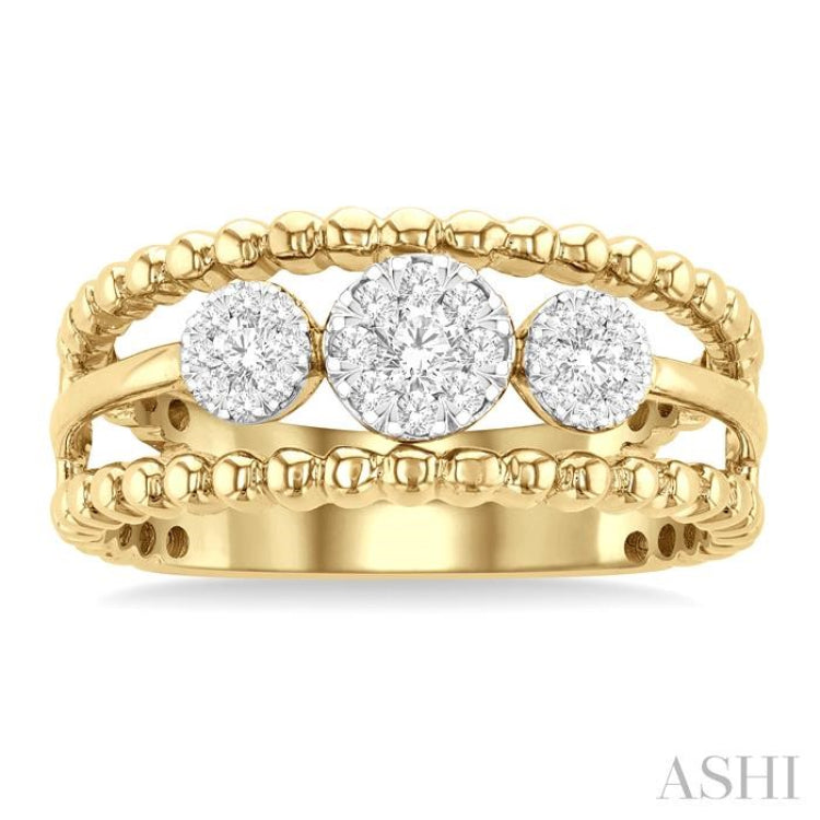 Round Shape Past Present & Future Lovebright Diamond Ring