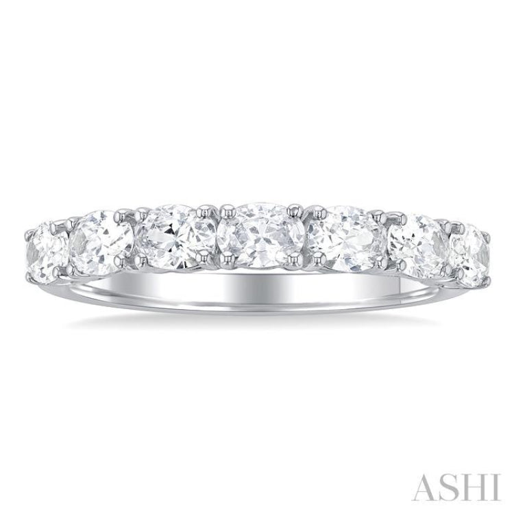 Oval Shape East-West Diamond Fashion Band