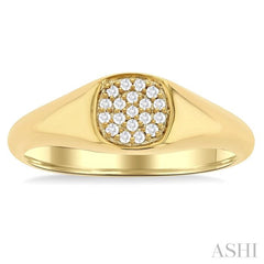 Cushion Shape Diamond Signet Ring