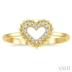 Stackable Heart Shape Petite Diamond Fashion Ring