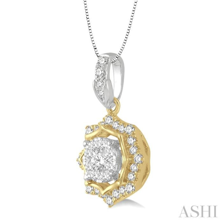 Round Shape Halo Lovebright Diamond Fashion Pendant