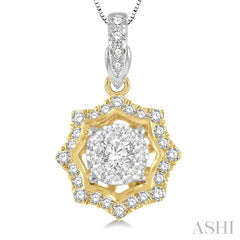 Round Shape Halo Lovebright Diamond Fashion Pendant