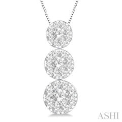 Round Shape Past Present & Future Lovebright Essential Diamond Pendant