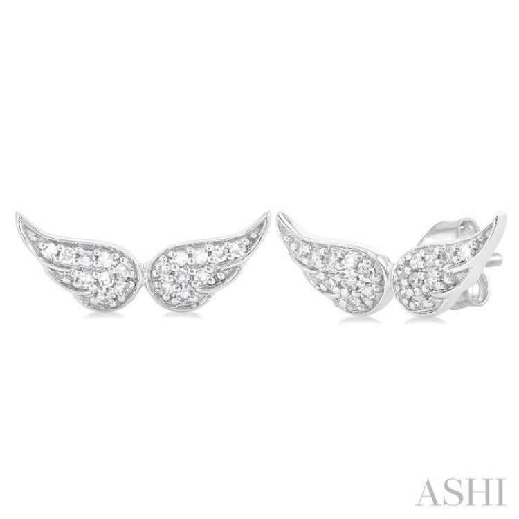 Angel Wings Petite Diamond Fashion Earrings