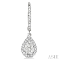 Pear Shape Halo Lovebright Essential Diamond Earrings