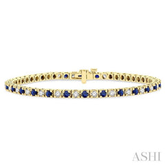 Alternate Gemstone & Diamond Tennis Bracelet