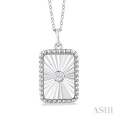 Rectangular Shape Fluted Medallion Diamond Pendant