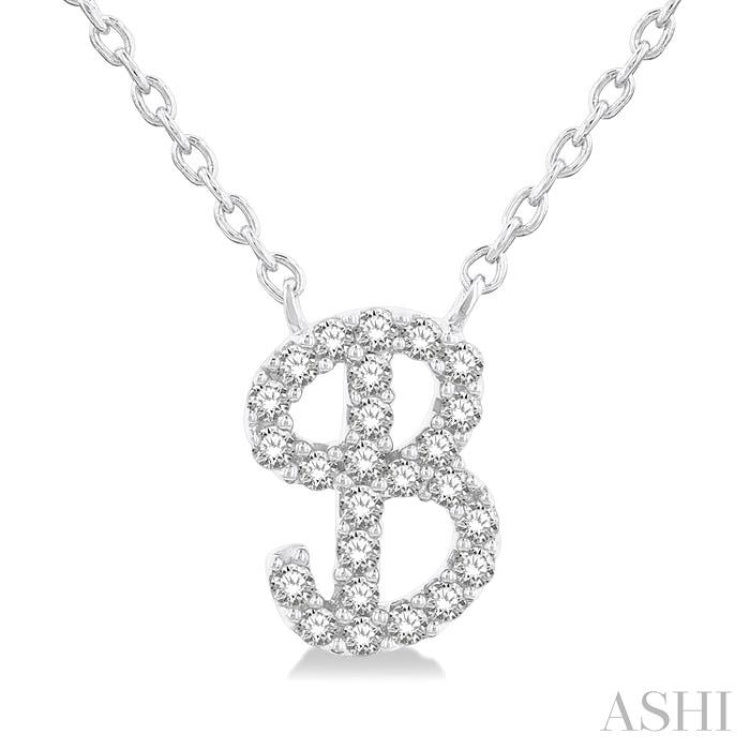 Script 'B' Initial Diamond Pendant