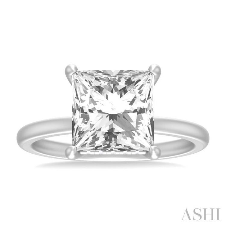 Princess Shape Semi-Mount Diamond Engagement Ring