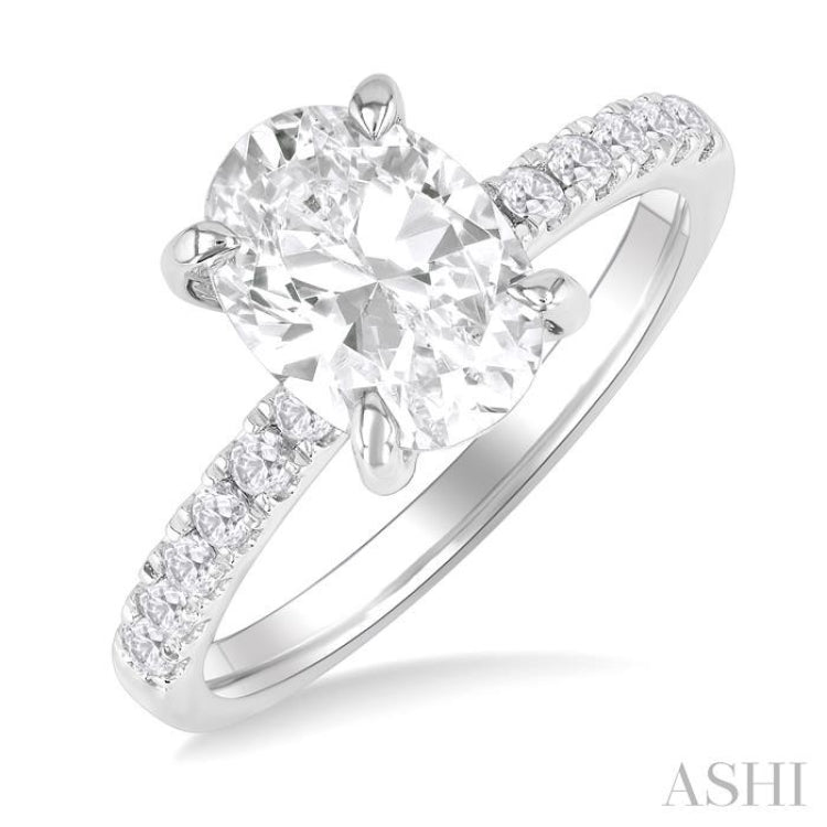 Oval Shape Semi-Mount Diamond Engagement Ring