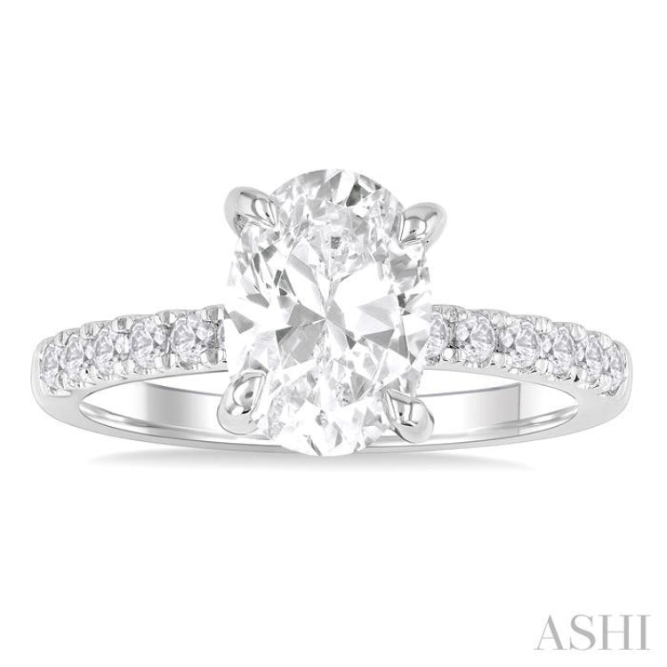 Oval Shape Semi-Mount Diamond Engagement Ring