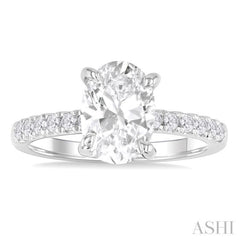 Oval Shape Semi-Mount Diamond Engagement Ring