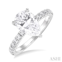 Pear Shape Semi-Mount Diamond Engagement Ring