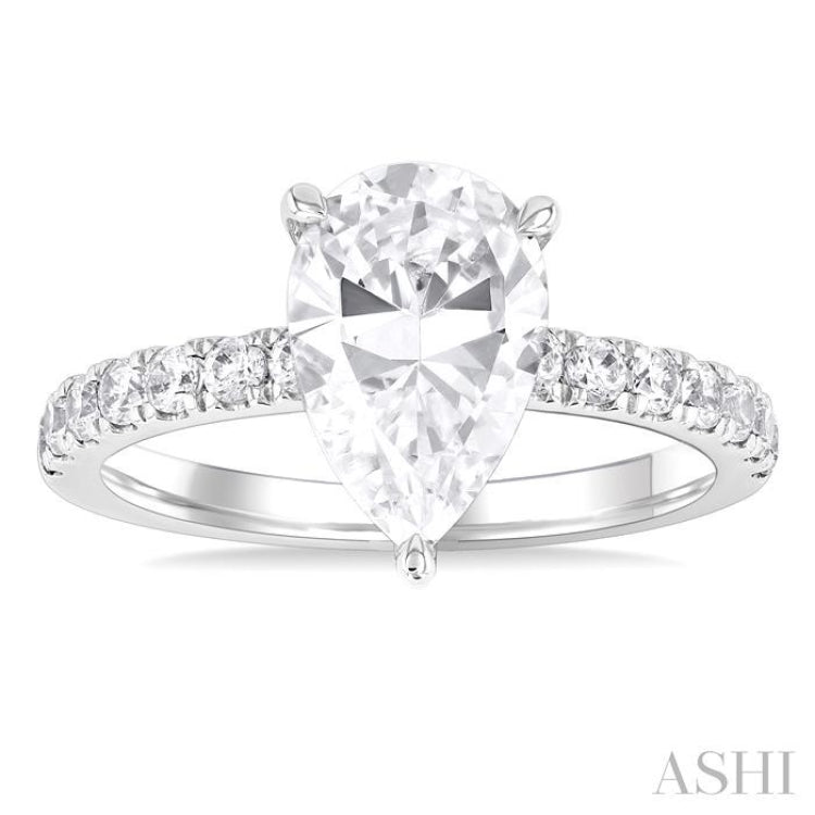 Pear Shape Semi-Mount Diamond Engagement Ring