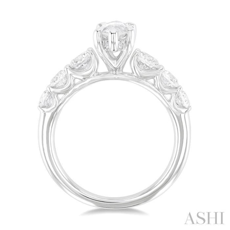 Marquise Shape Semi-Mount Diamond Engagement Ring