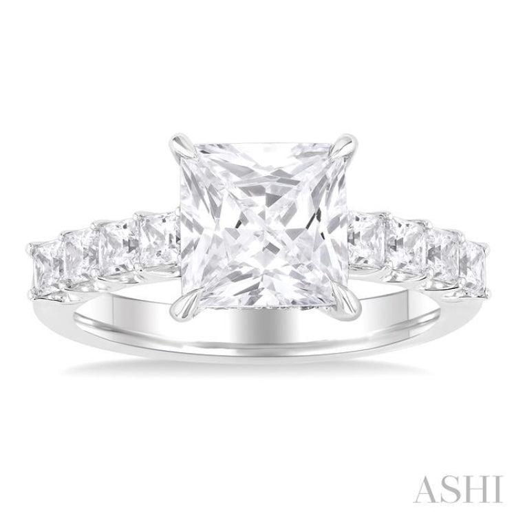 Princess Shape Semi-Mount Diamond Engagement Ring