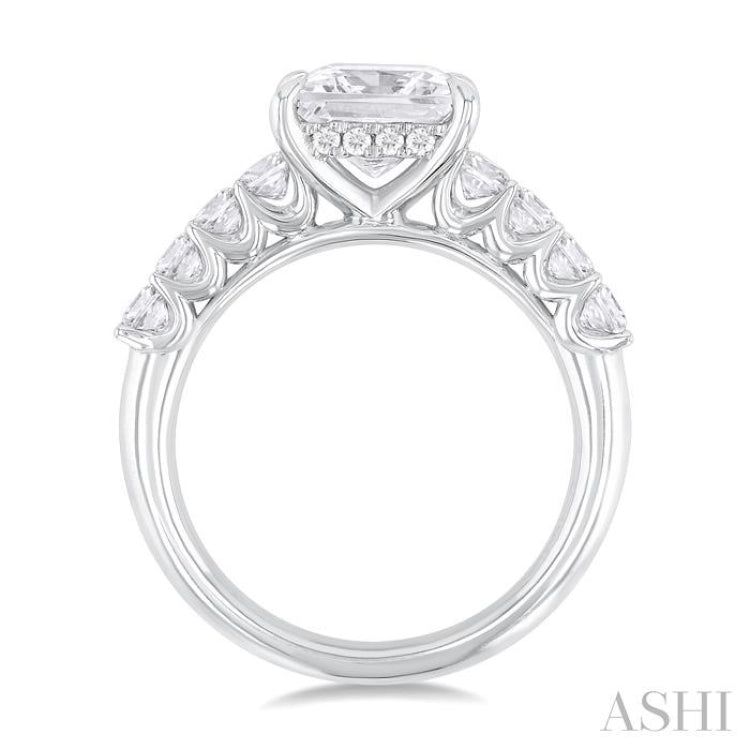 Princess Shape Semi-Mount Diamond Engagement Ring