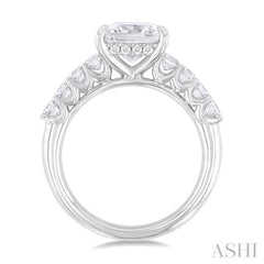 Princess Shape Semi-Mount Diamond Engagement Ring