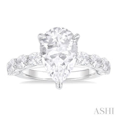 Pear Shape Semi-Mount Diamond Engagement Ring