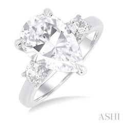 Pear Shape Semi-Mount Diamond Engagement Ring