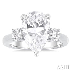 Pear Shape Semi-Mount Diamond Engagement Ring