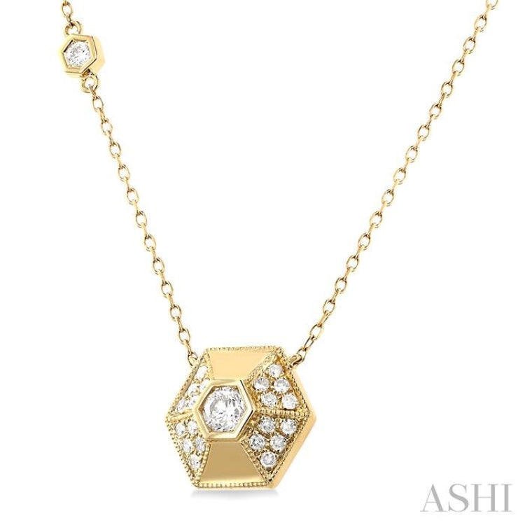 Hexagon Shape Diamond Fashion Necklace