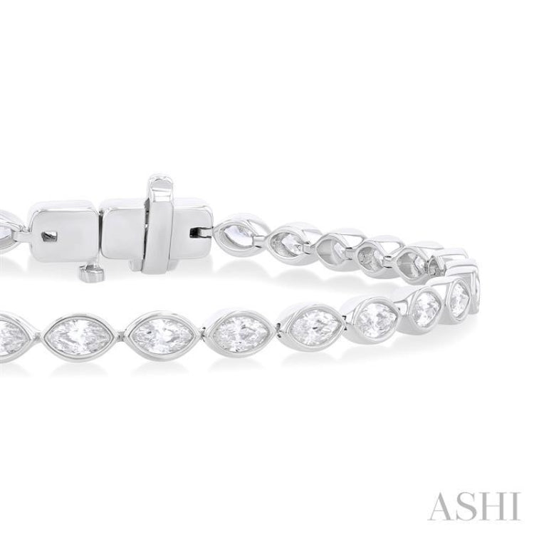 Marquise Shape East-West Bezel Set Diamond Tennis Bracelet