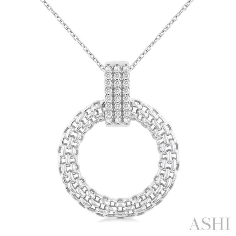 Silver Bold Circle Diamond Pendant