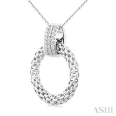 Silver Bold Circle Diamond Pendant