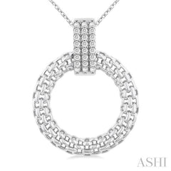 Silver Bold Circle Diamond Pendant