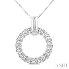 Silver Bold Circle Diamond Pendant