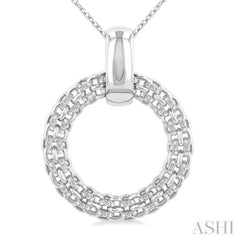 Silver Bold Circle Diamond Pendant