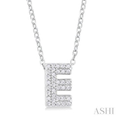 Bubble 'E' Initial Diamond Pendant