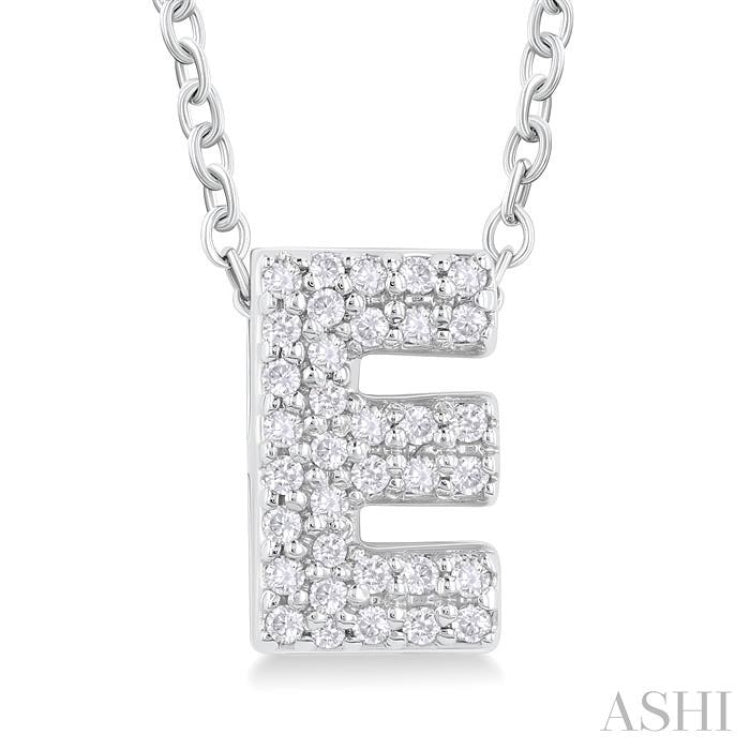 Bubble 'E' Initial Diamond Pendant