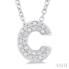 Bubble 'C' Initial Diamond Pendant