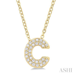 Bubble 'C' Initial Diamond Pendant