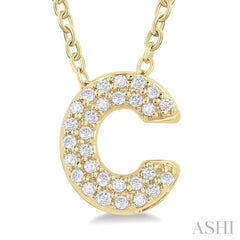 Bubble 'C' Initial Diamond Pendant