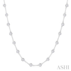 Bezel Set Diamond Station Necklace