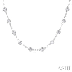 Bezel Set Diamond Station Necklace